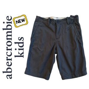 New ABERCROMBIE KIDS Gray Khaki Shorts Chino 9" School A&F Fitch Kid Boy 14